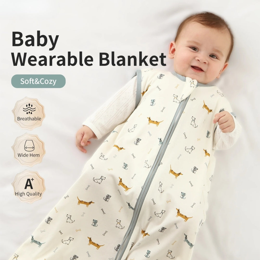 Baby vest-style cotton sleeping bag