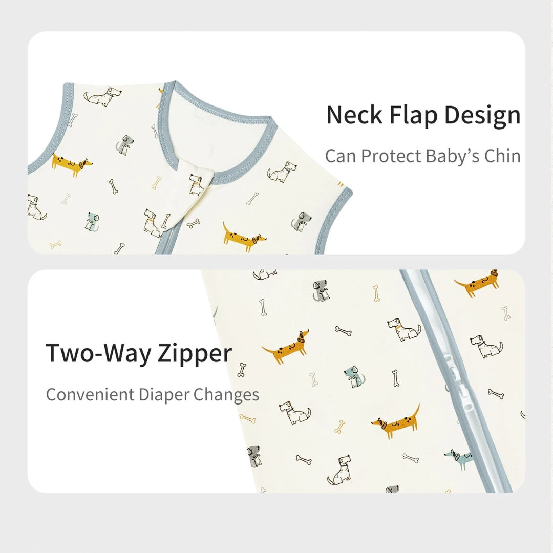 Baby vest-style cotton sleeping bag