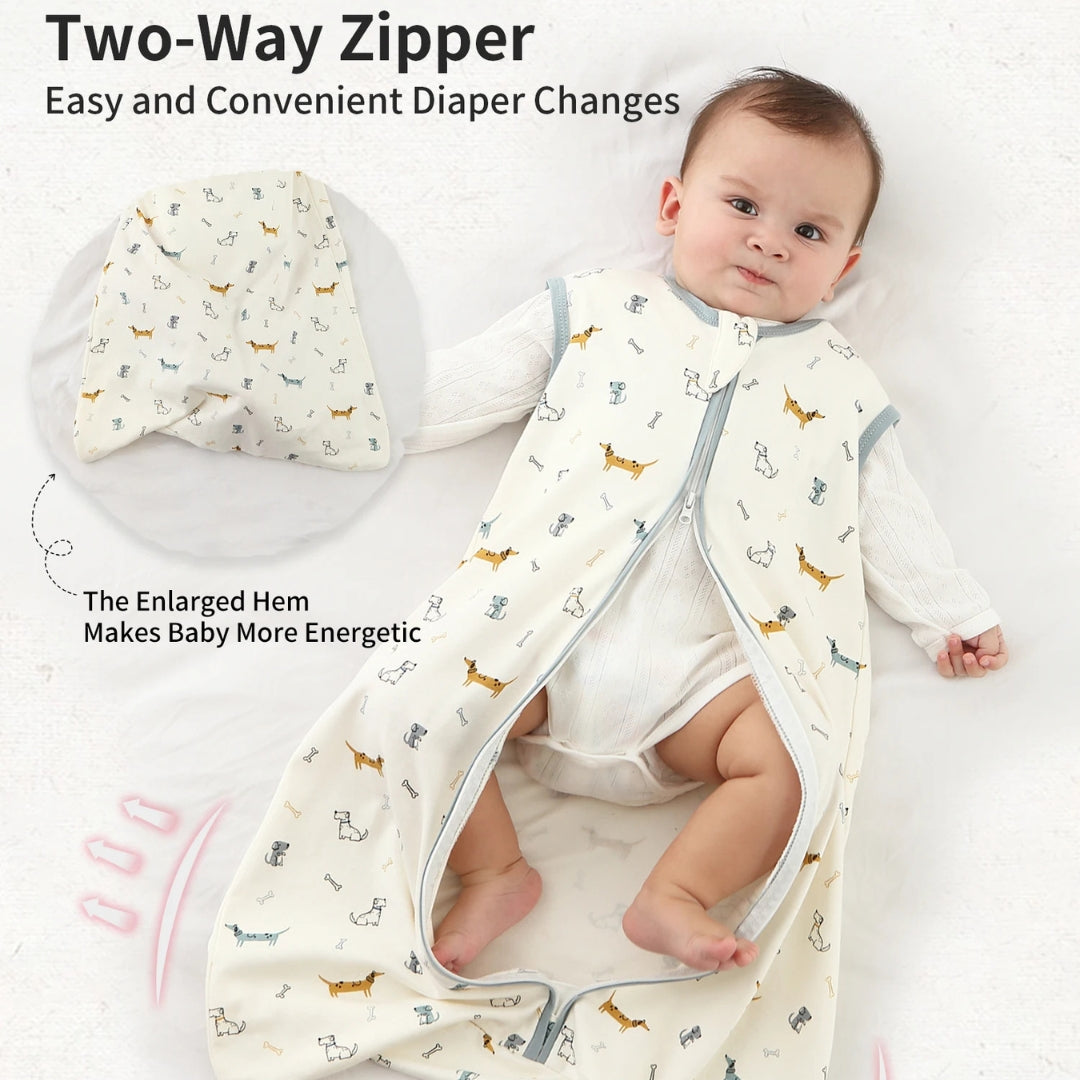 Baby vest-style cotton sleeping bag