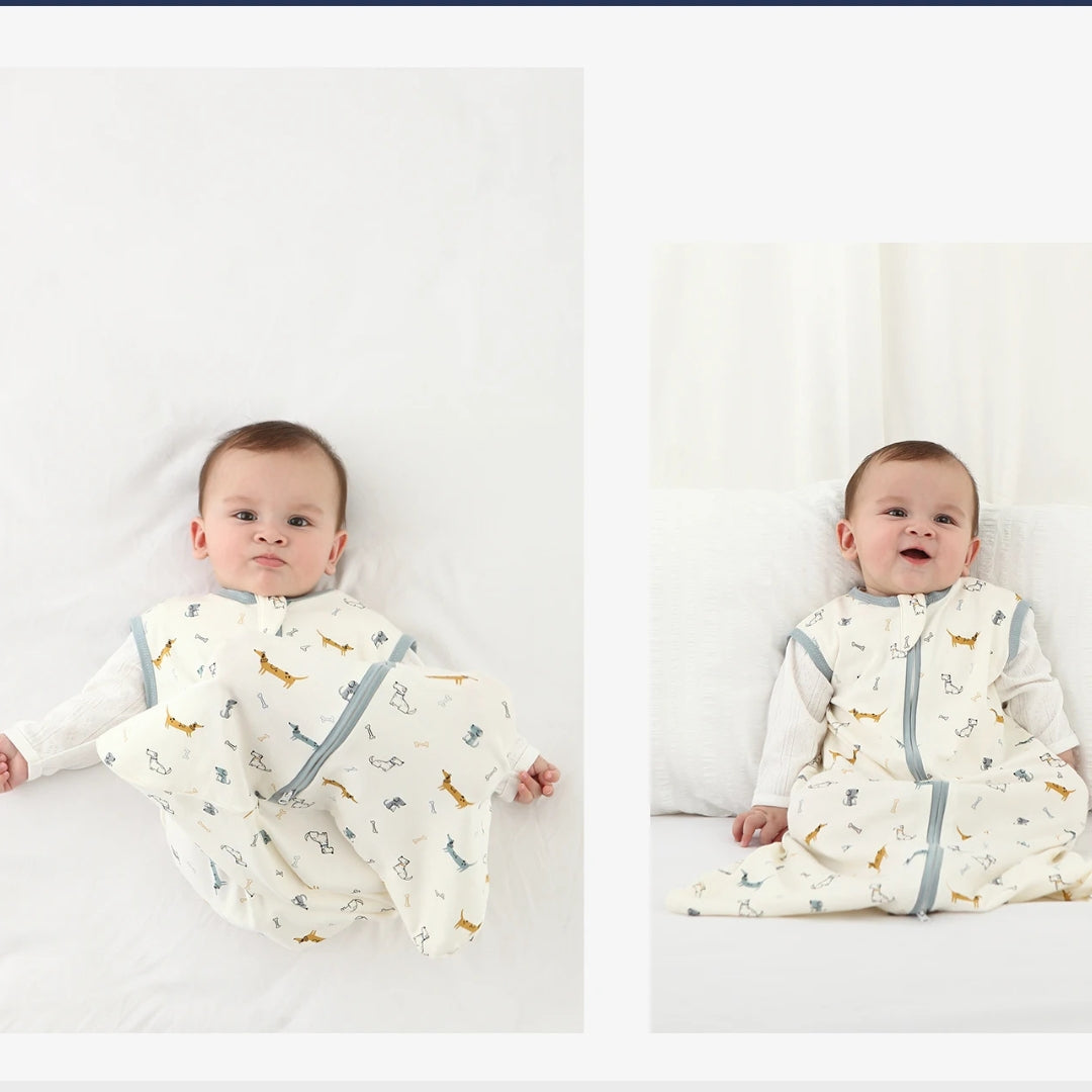Baby vest-style cotton sleeping bag