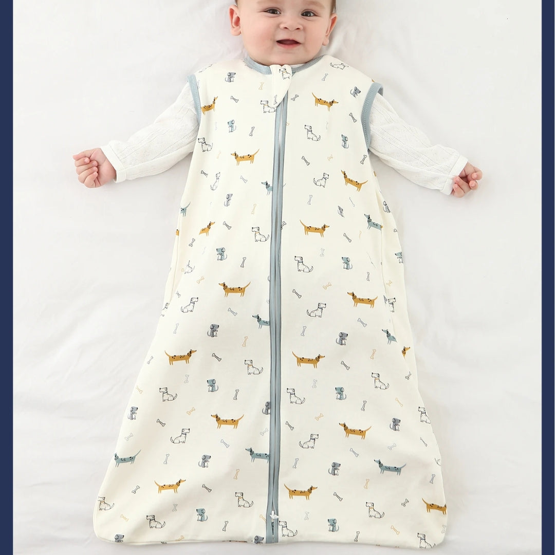 Baby vest-style cotton sleeping bag