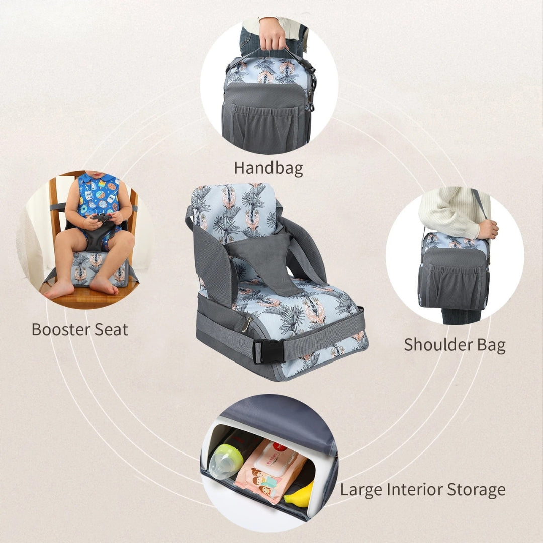 2-in-1 Baby Booster Seat with Diaper Bag