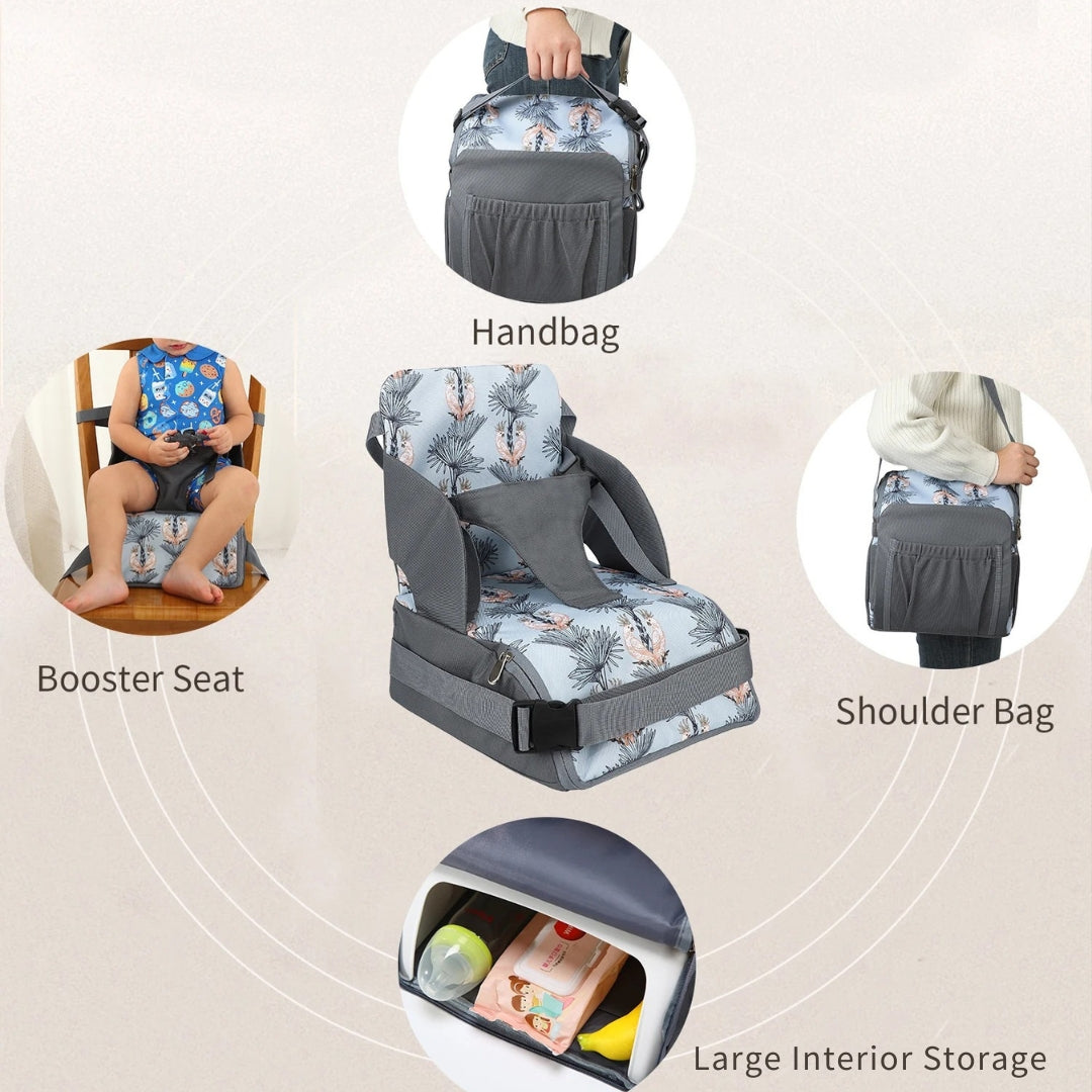 2-in-1 Baby Booster Seat with Diaper Bag