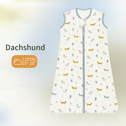 Baby vest-style cotton sleeping bag