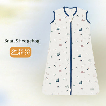 Baby vest-style cotton sleeping bag