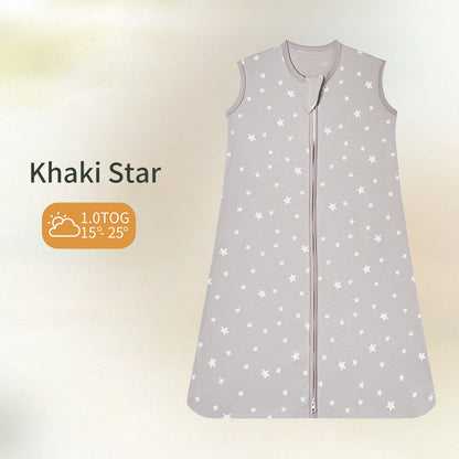 Baby vest-style cotton sleeping bag